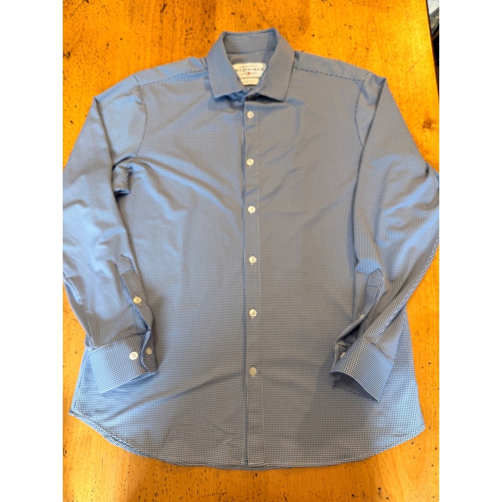 Mizzen+Main Spinnaker XL Trim Fit Blue Gingham Performance Button Down Shirt